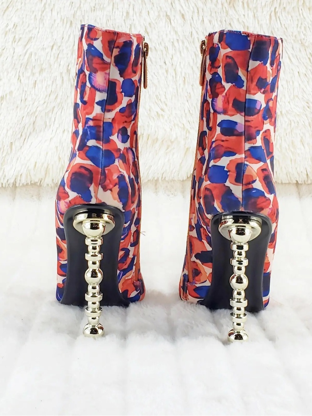 Cape Robbin Red Multi Floral Pointed-Stiletto Ankle Boots - Picture 4 of 7
